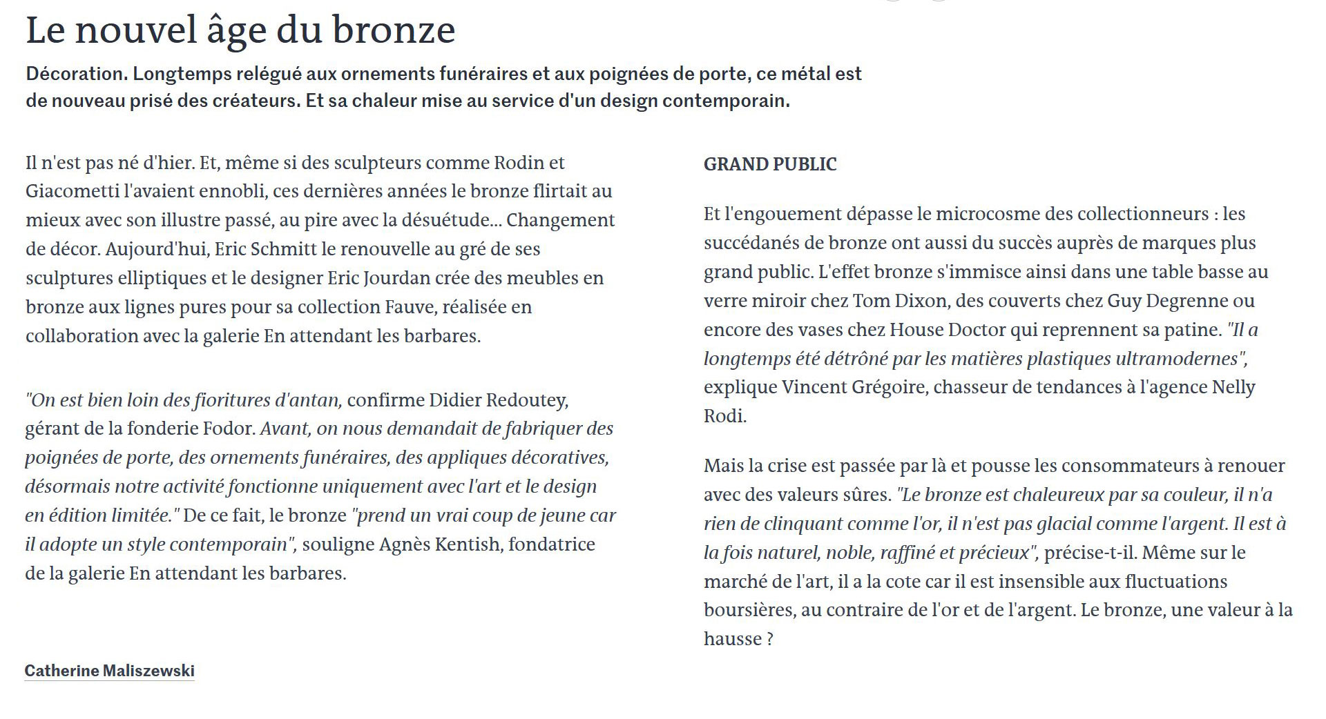 Revue de presse Fonderie Fodor